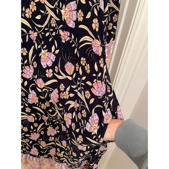 Bohemian Floral Suzanne Betro Women Dress XL Rayon Multicolor 3/4 balloon sleeve - Picture 9 of 16